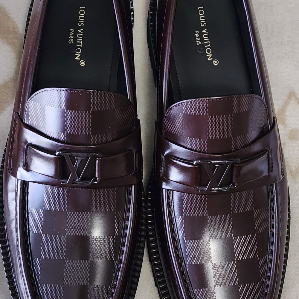 Louis Vuitton Brown Checkered Loafers